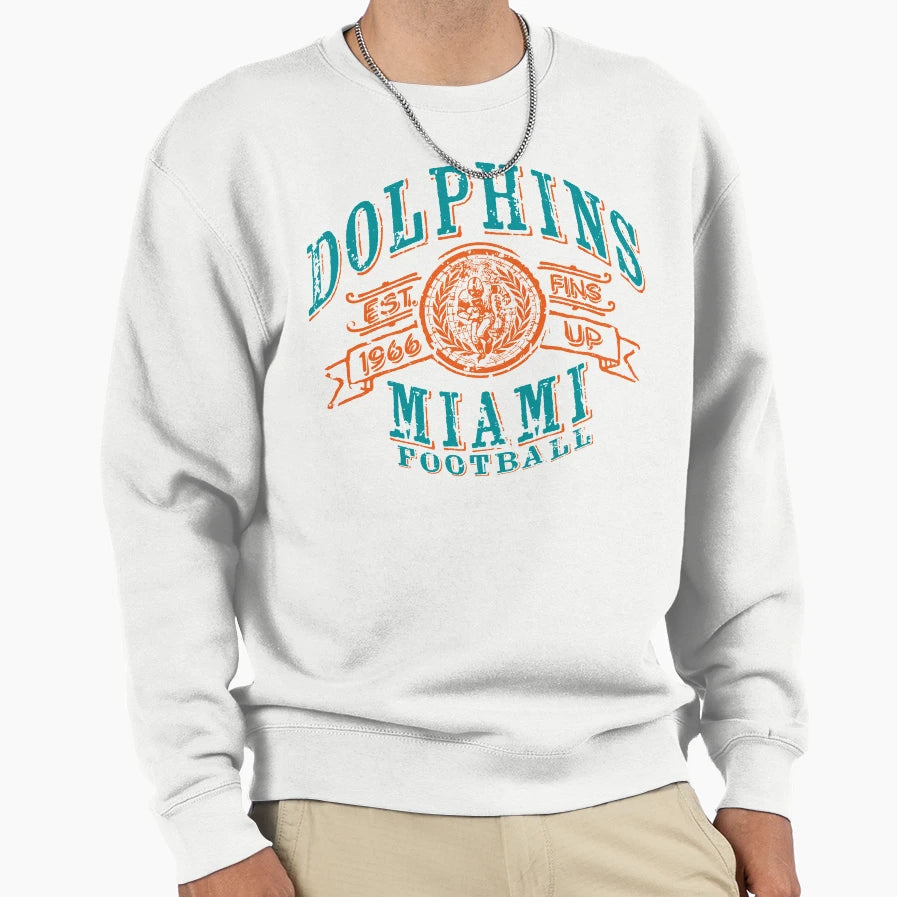 Dolphins Football Sweatshirt - Fun Novelty Design Men Women - T-Shirt, Sweatshirt, Hoodie