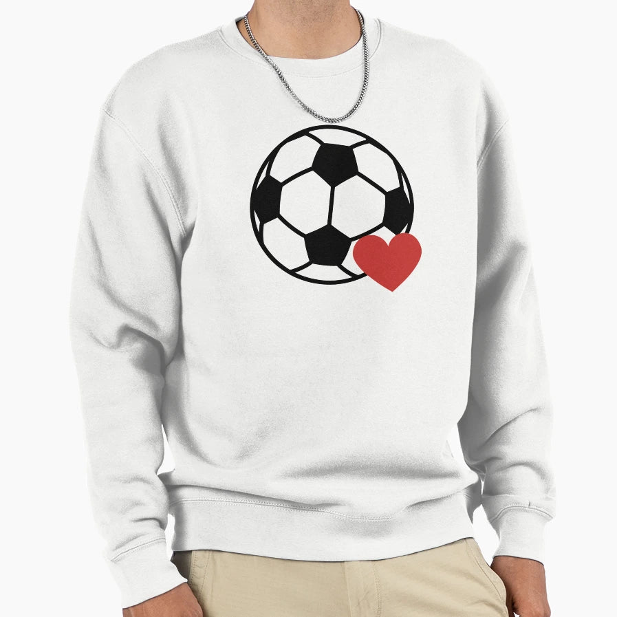 I Love Soccer I Love Football Sweatshirt - Minimalist Print Men Women - T-Shirt, Sweatshirt, Hoodie