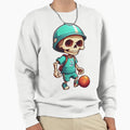 Cartoon Skull Playing Soccer Sweatshirt - Trendy Graphic Men Women - T-Shirt, Sweatshirt, Hoodie