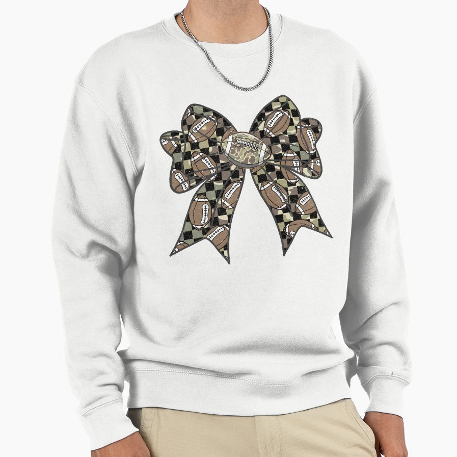 Checkered Football Coquette Sweatshirt - Graphic Print Men Women - T-Shirt, Sweatshirt, Hoodie