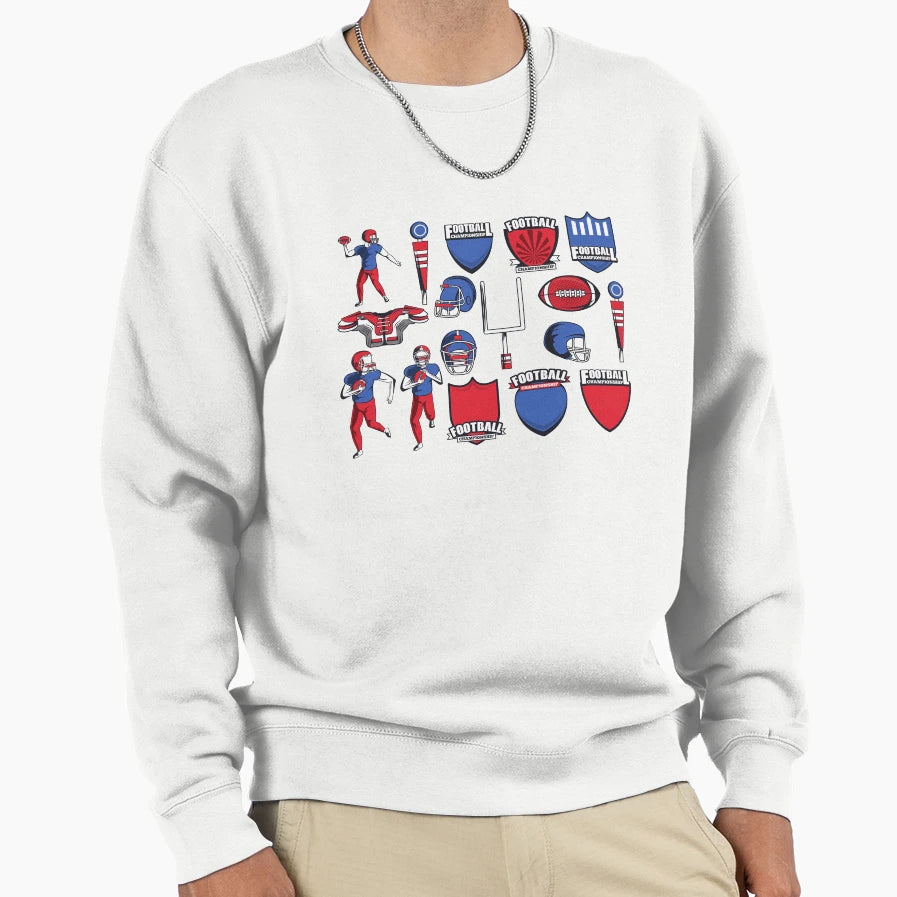 Football Sweatshirt - Casual Everyday Wear Men Women - T-Shirt, Sweatshirt, Hoodie