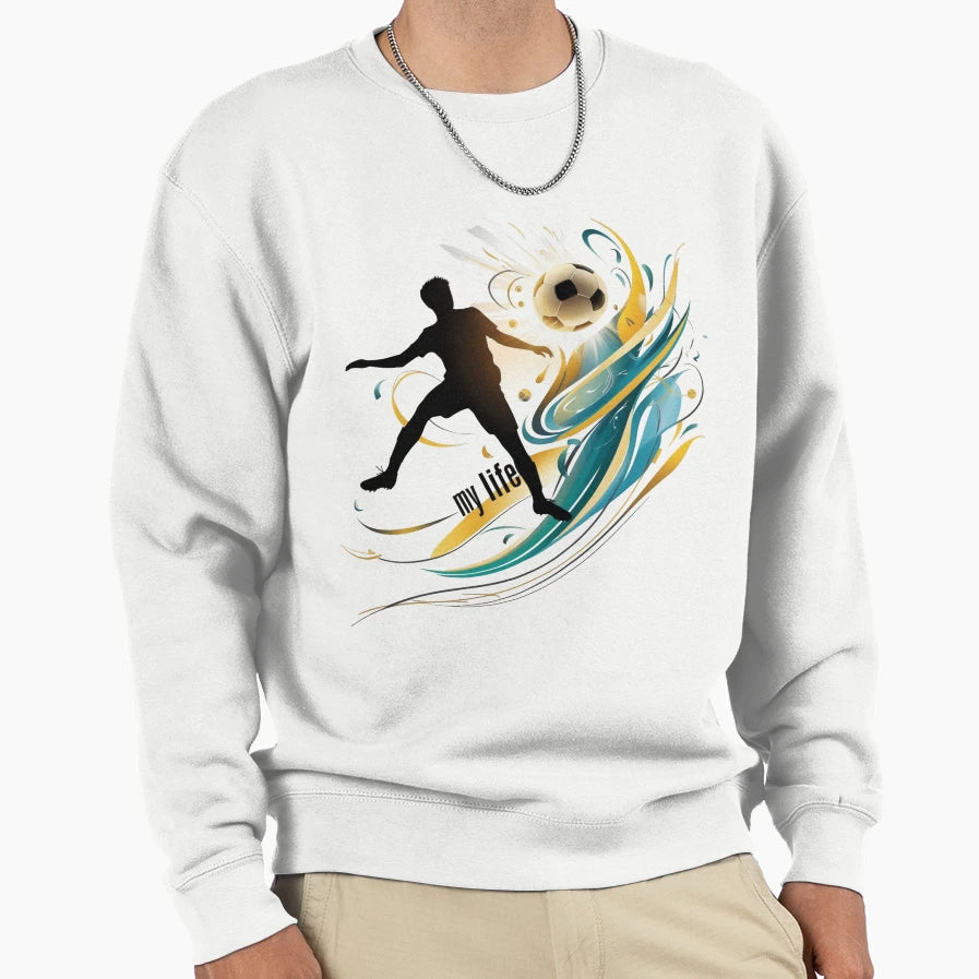 Football Is My Life Abstract Art Sweatshirt - Graphic Print Unisex - T-Shirt, Sweatshirt, Hoodie