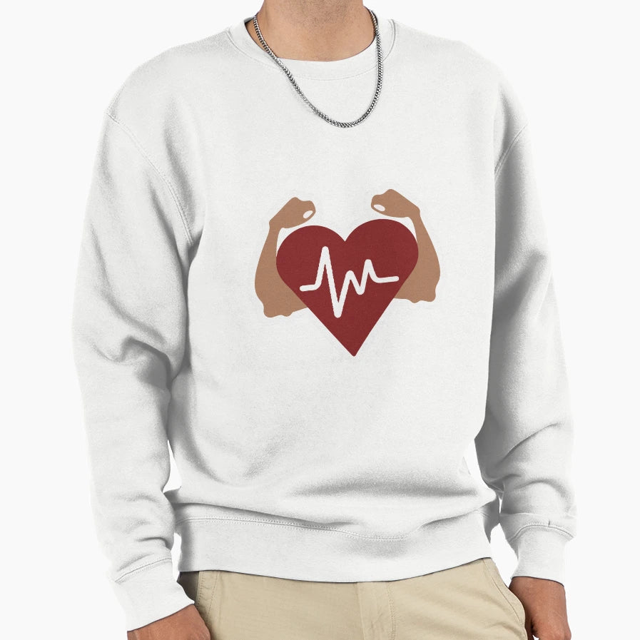 Heartbeat To Bicep Fitness Love Sweatshirt - Aesthetic Graphic for Adults - T-Shirt, Sweatshirt, Hoodie