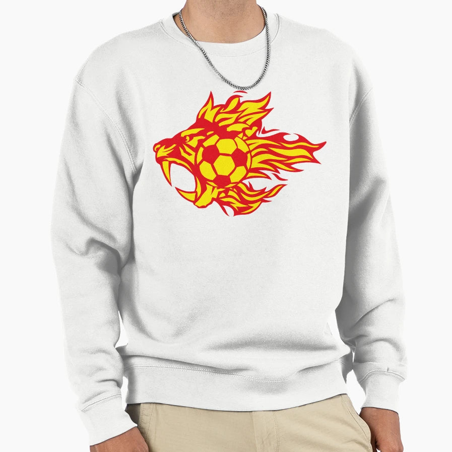 Football Tiger Flame Fire Logo Animal Sweatshirt - Minimalist Print Unisex - T-Shirt, Sweatshirt, Hoodie