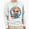 Cartoon Skull Playing Soccer Sweatshirt - Casual Everyday Wear for Adults - T-Shirt, Sweatshirt, Hoodie