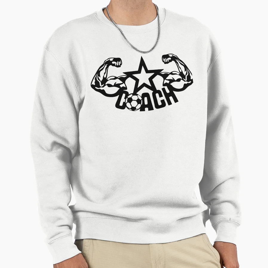 Football Soccer Coach Arm Biceps Muscle Sweatshirt - Unique Graphic Unisex - T-Shirt, Sweatshirt, Hoodie