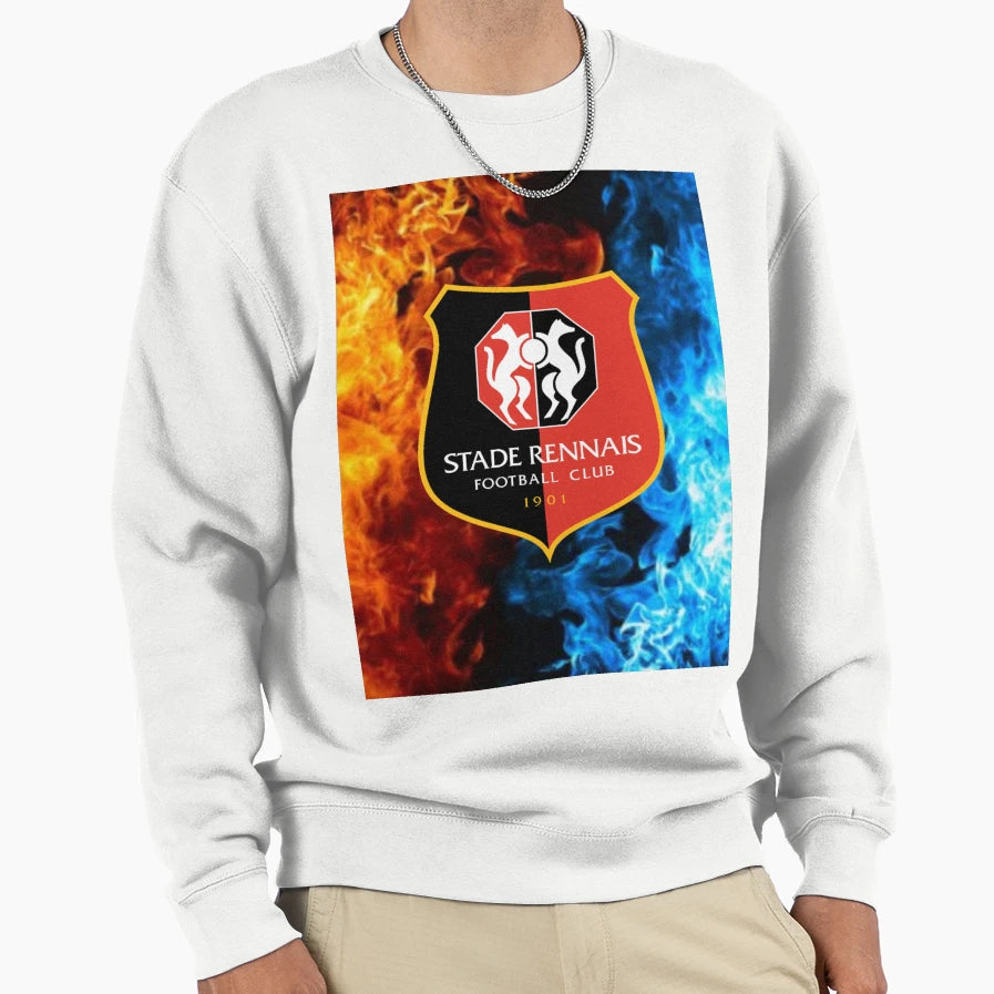 Rennes Fires Blue Stadium Sweatshirt - Fun Novelty Design for Adults - T-Shirt, Sweatshirt, Hoodie