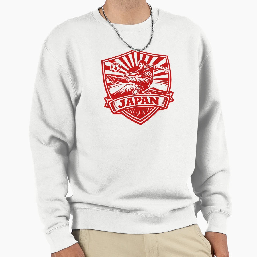 Japan Soccer Kick Crest Rising Sweatshirt - Fun Novelty Design for Adults - T-Shirt, Sweatshirt, Hoodie