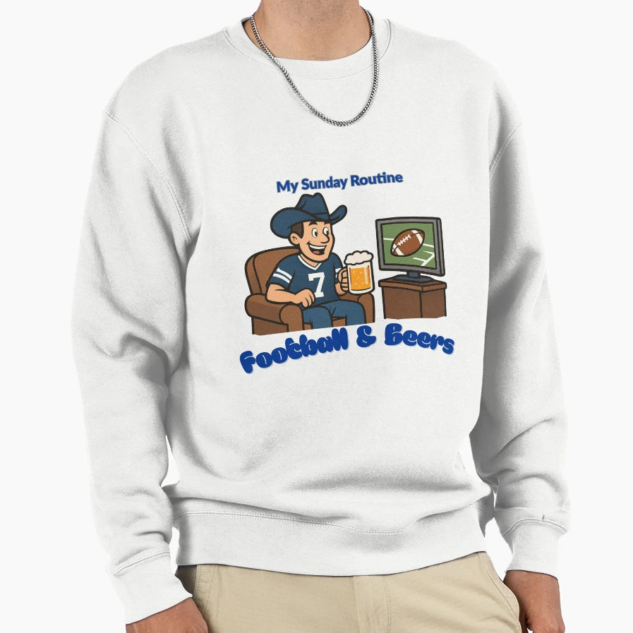 Dallas Cowboys Sunday Routine Football T-Shirt - Trendy Graphic Men Women - T-Shirt, Sweatshirt, Hoodie