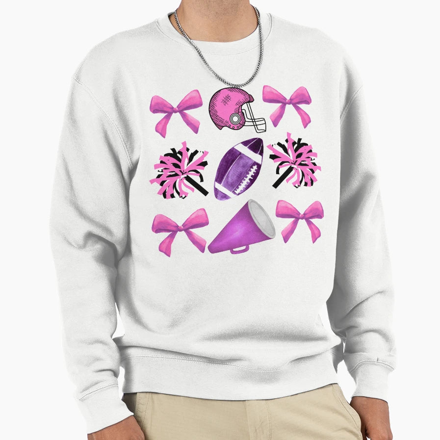 Cheer Football Purple Sweatshirt - Streetwear Style Men Women - T-Shirt, Sweatshirt, Hoodie