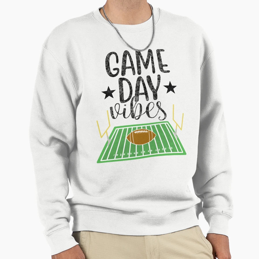 Game Day Football Vibes Sweatshirt - Graphic Print Unisex - T-Shirt, Sweatshirt, Hoodie