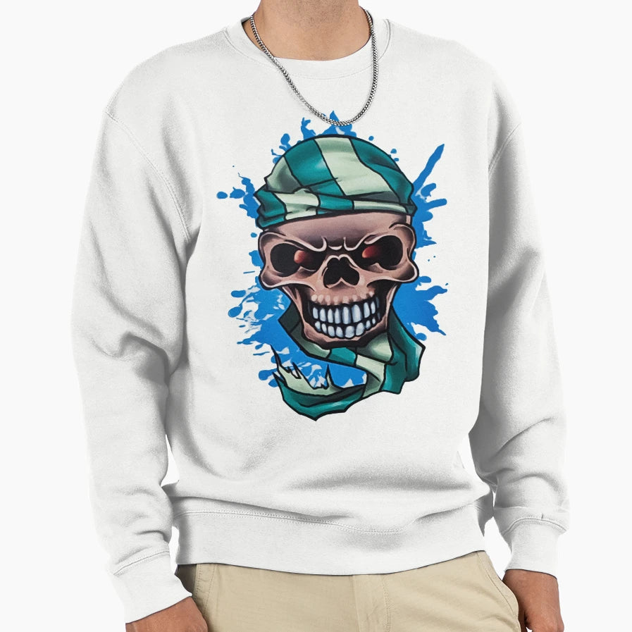 Nautical Goth Pirate Skull Dark Sweatshirt - Unique Graphic Men Women - T-Shirt, Sweatshirt, Hoodie