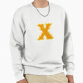 Fire Letter X Typography Flaming Sweatshirt - Minimalist Print Men Women - T-Shirt, Sweatshirt, Hoodie