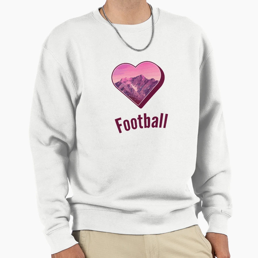 Football Heart Sweatshirt - Novelty Apparel Men Women - T-Shirt, Sweatshirt, Hoodie