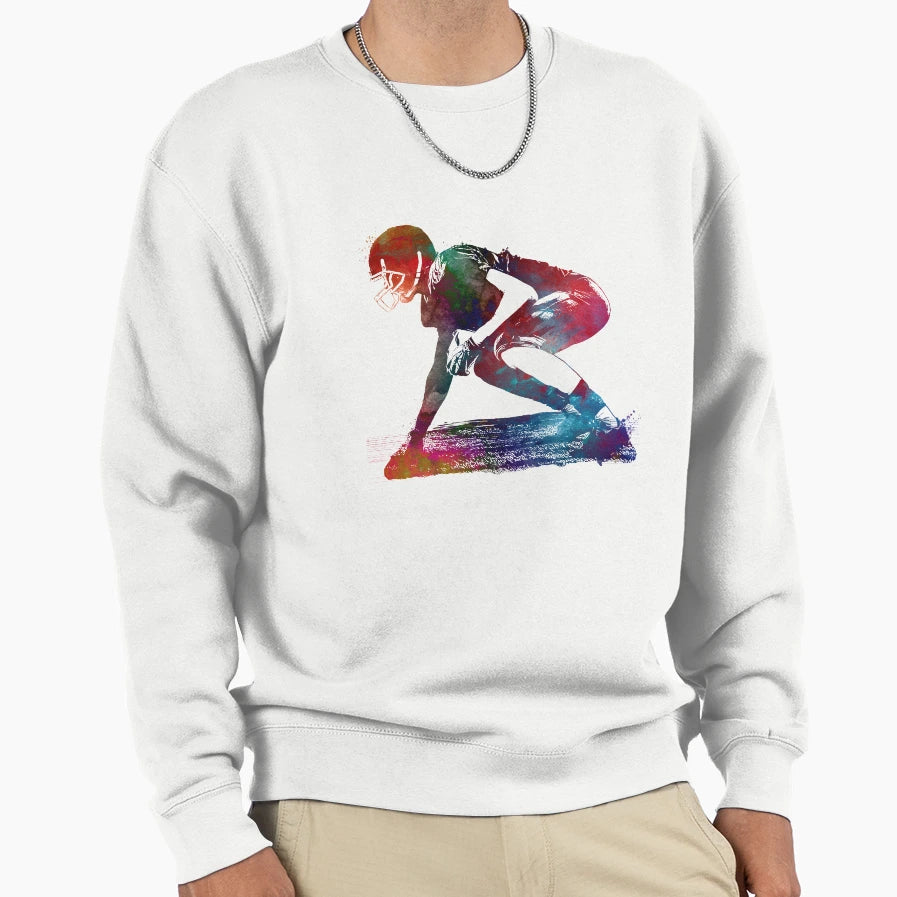 American Football Player Sweatshirt - Casual Everyday Wear Men Women - T-Shirt, Sweatshirt, Hoodie