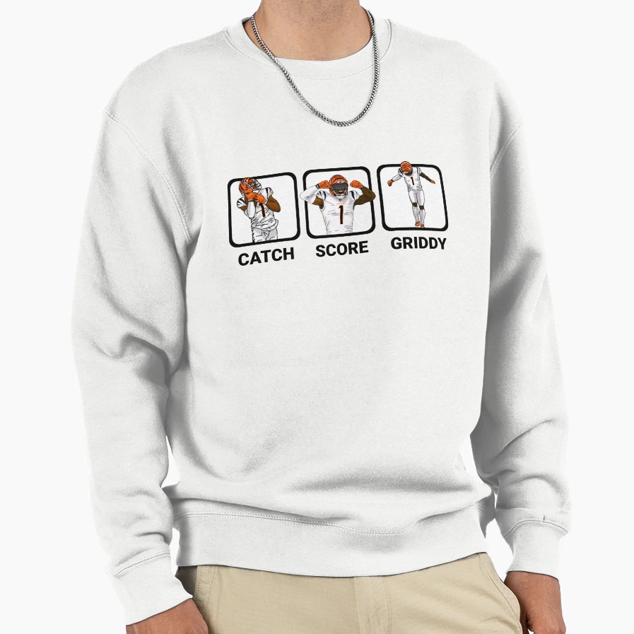 Catch Score Griddy Repeat Sweatshirt - Aesthetic Graphic Men Women - T-Shirt, Sweatshirt, Hoodie