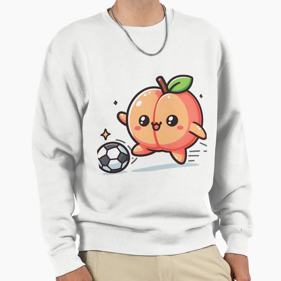 Kawaii Peach Soccer Shoes Playing Sweatshirt - Fun Novelty Design Unisex - T-Shirt, Sweatshirt, Hoodie