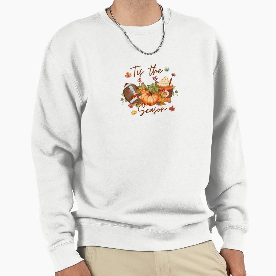 Tis Season Thanksgiving Pumpkin Sweatshirt - Trendy Graphic for Adults - T-Shirt, Sweatshirt, Hoodie