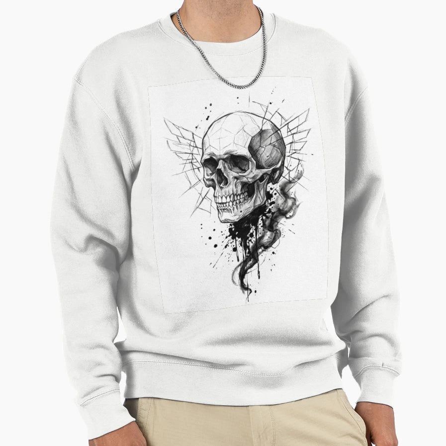 Skull Sweatshirt - Trendy Graphic Men Women - T-Shirt, Sweatshirt, Hoodie