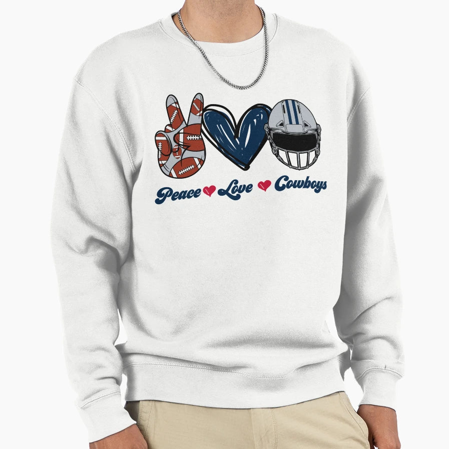 Peace Love Colts Football Team Sweatshirt - Unique Graphic Men Women - T-Shirt, Sweatshirt, Hoodie