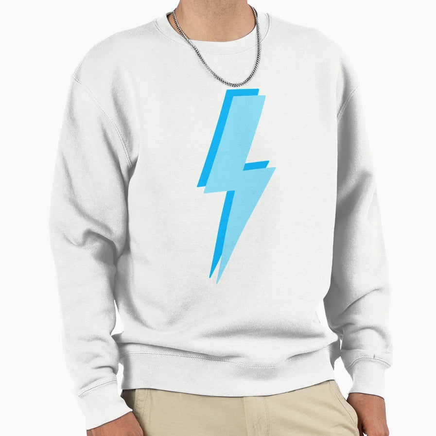 Preppy Blue Lightning Bold Sweatshirt - Minimalist Print Unisex - T-Shirt, Sweatshirt, Hoodie