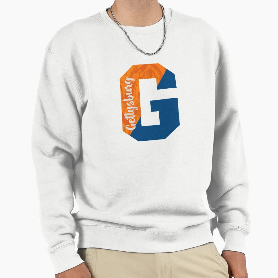 Gettysburg G Split Sweatshirt - Novelty Apparel for Adults - T-Shirt, Sweatshirt, Hoodie