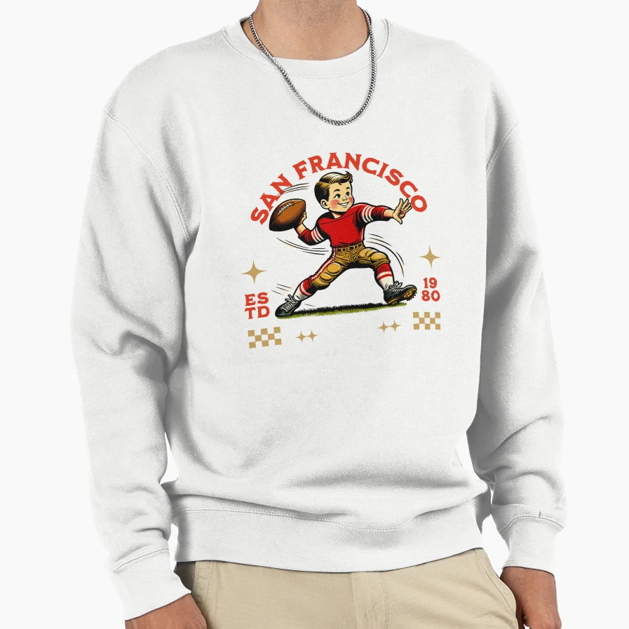 San Francisco Football Player Sweatshirt - Graphic Print Unisex - T-Shirt, Sweatshirt, Hoodie