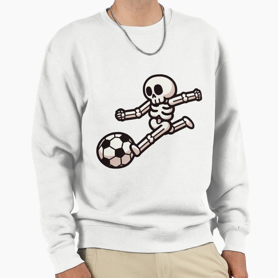 Skeleton Playing Soccer Sweatshirt - Streetwear Style Unisex - T-Shirt, Sweatshirt, Hoodie