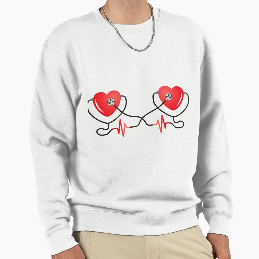 Heart Beats Nurse Nursing Sweatshirt - Fun Novelty Design Men Women - T-Shirt, Sweatshirt, Hoodie