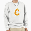 Fire Letter C Typography Flaming Sweatshirt - Trendy Graphic for Adults - T-Shirt, Sweatshirt, Hoodie
