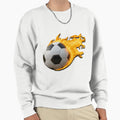 Fire Football White Sweatshirt - Graphic Print for Adults - T-Shirt, Sweatshirt, Hoodie