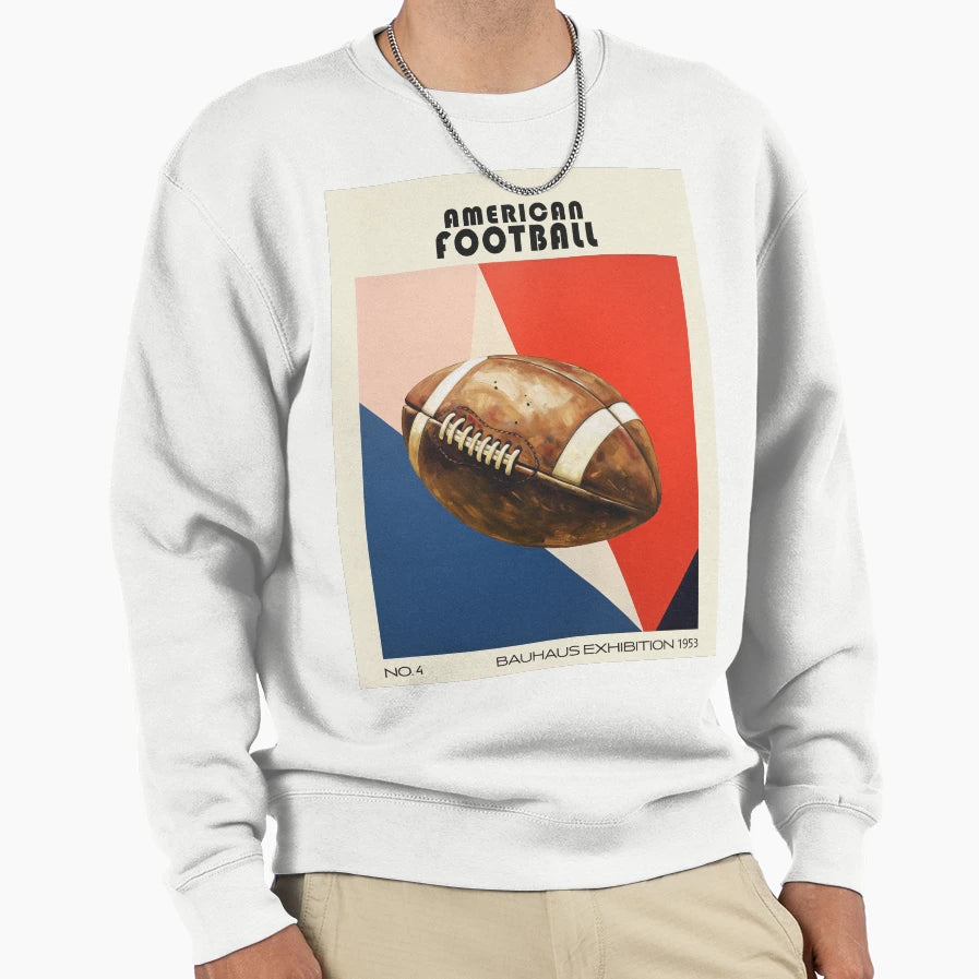 Bauhaus American Football Mid Century Sweatshirt - Unique Graphic Men Women - T-Shirt, Sweatshirt, Hoodie