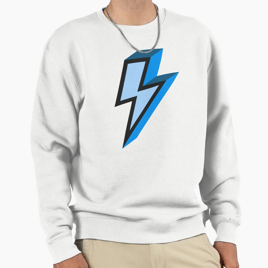 Blue Bold Lightning Bolt Sweatshirt - Novelty Apparel Men Women - T-Shirt, Sweatshirt, Hoodie