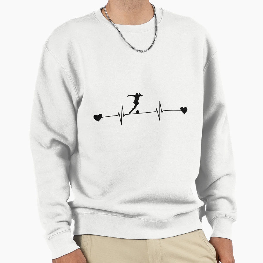 Football Heartbeat Gift Football Fans Sweatshirt - Minimalist Print Unisex - T-Shirt, Sweatshirt, Hoodie