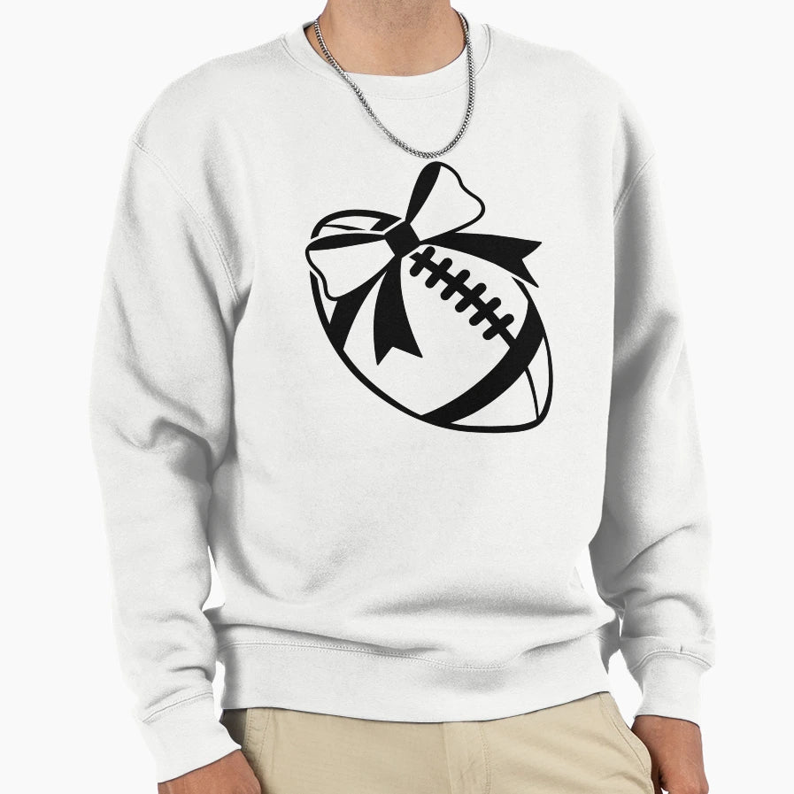 Football Bow Sweatshirt - Unique Graphic Unisex - T-Shirt, Sweatshirt, Hoodie