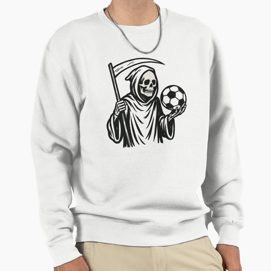 Death Plays Soccer Sweatshirt - Fun Novelty Design for Adults - T-Shirt, Sweatshirt, Hoodie