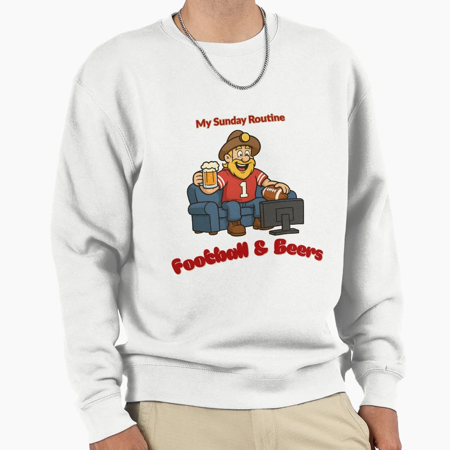 49Ers Football Beers Funny Sweatshirt - Casual Everyday Wear for Adults - T-Shirt, Sweatshirt, Hoodie