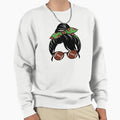 Football Mom Messy Bun Sweatshirt - Minimalist Print Unisex - T-Shirt, Sweatshirt, Hoodie