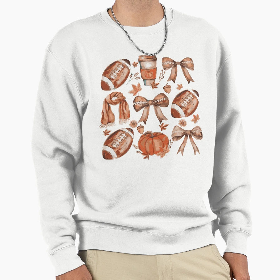 Coquette Fall Vibes Fall Football Fall Sweatshirt - Unique Graphic Unisex - T-Shirt, Sweatshirt, Hoodie