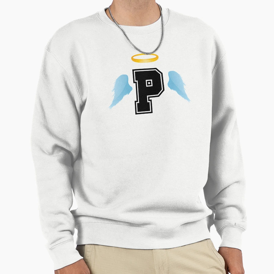 Letter P College Font Good Heaven Sweatshirt - Graphic Print Unisex - T-Shirt, Sweatshirt, Hoodie
