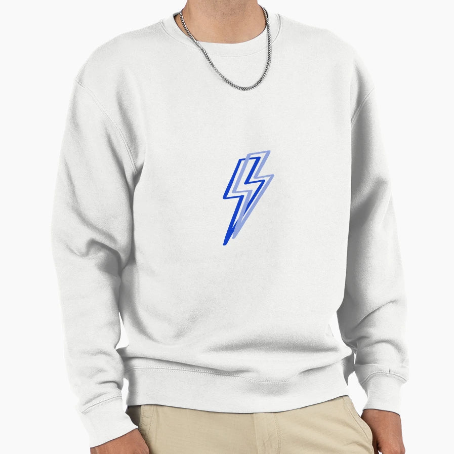 Blue Lightning Bolt Preppy Aesthetic Sweatshirt - Unique Graphic for Adults - T-Shirt, Sweatshirt, Hoodie