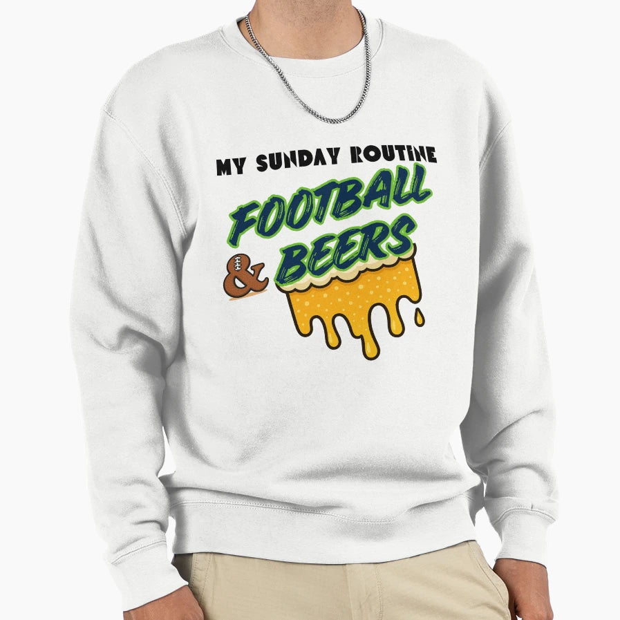 Seattle Seahawks Sunday Routine Sweatshirt - Custom Art Print Unisex - T-Shirt, Sweatshirt, Hoodie