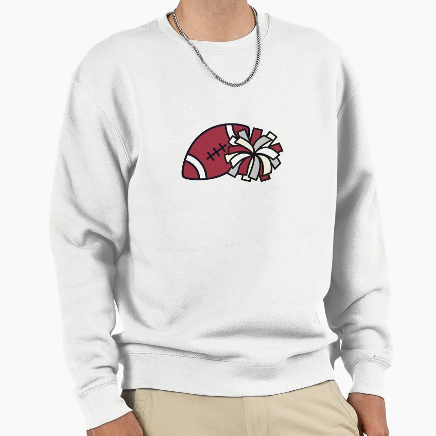 Football And Pom Poms Sweatshirt - Novelty Apparel for Adults - T-Shirt, Sweatshirt, Hoodie