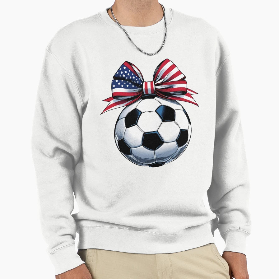 Patriotic Soccer Ball American Flag Sweatshirt - Unique Graphic Men Women - T-Shirt, Sweatshirt, Hoodie