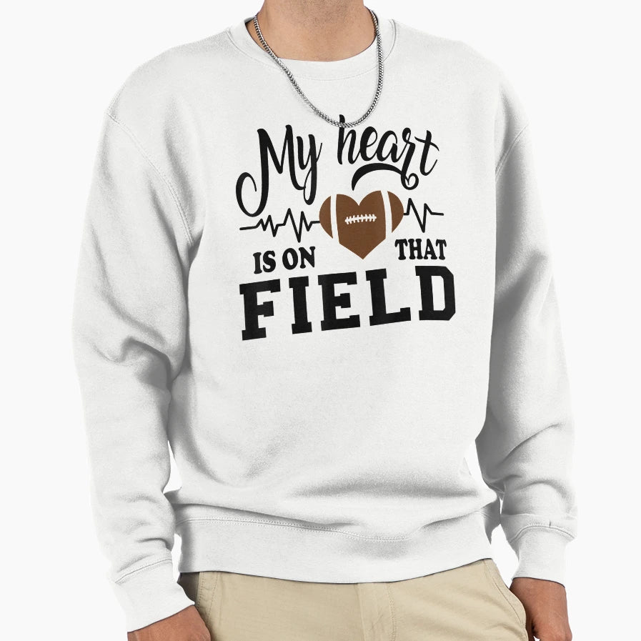 My Heart Is That Field Football Mom T-Shirt - Aesthetic Graphic Men Women - T-Shirt, Sweatshirt, Hoodie