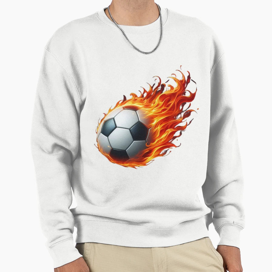 Fire Power Soccer Ball Sweatshirt - Fun Novelty Design Men Women - T-Shirt, Sweatshirt, Hoodie