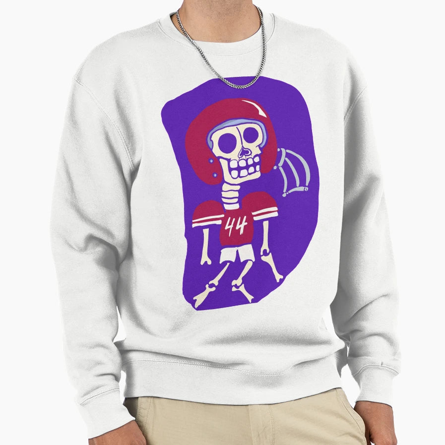 Football Team Dead Skeleton Wide Sweatshirt - Aesthetic Graphic Unisex - T-Shirt, Sweatshirt, Hoodie