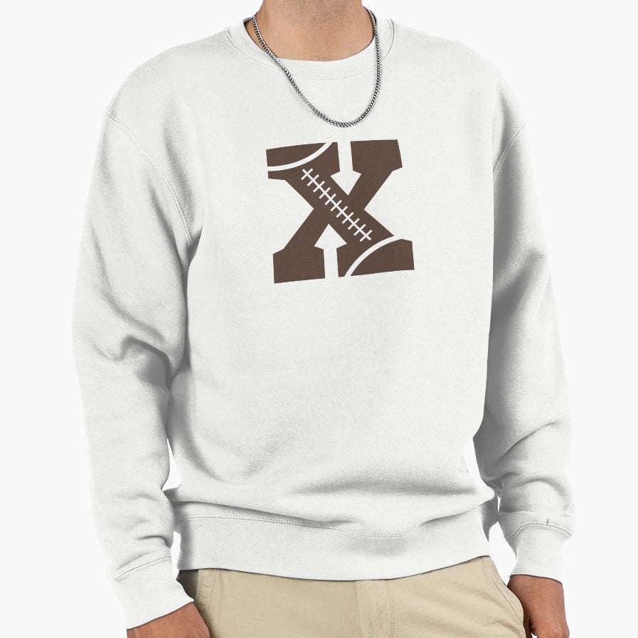 Personalized Football Initial X Sweatshirt - Unique Graphic for Adults - T-Shirt, Sweatshirt, Hoodie