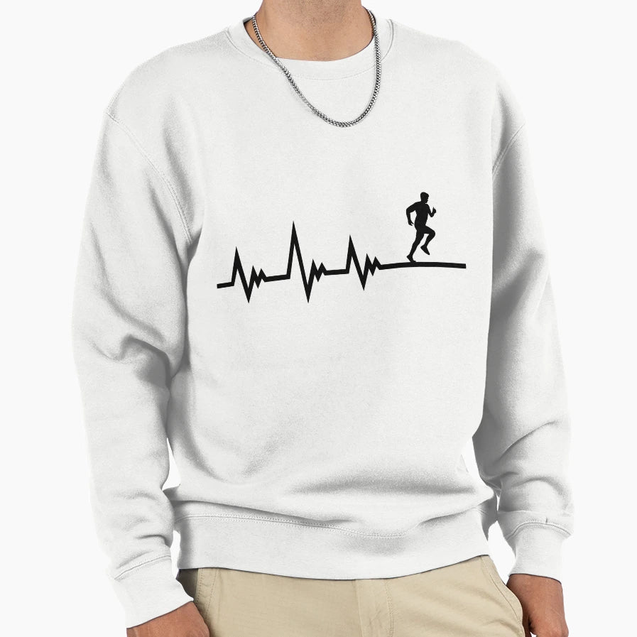 Running Ekg Pulse Runner Sweatshirt - Casual Everyday Wear for Adults - T-Shirt, Sweatshirt, Hoodie