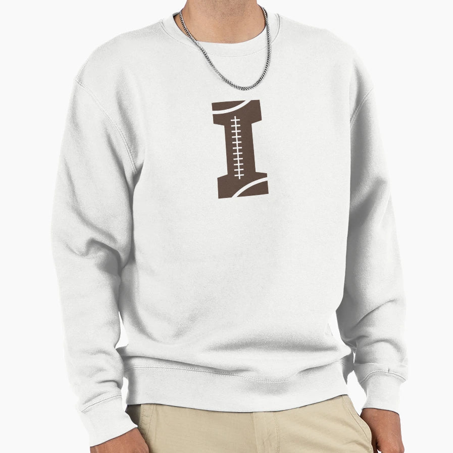 Personalized Football Initial I Sweatshirt - Aesthetic Graphic Unisex - T-Shirt, Sweatshirt, Hoodie